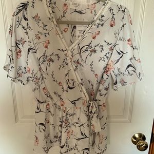 Cute floral tie blouse